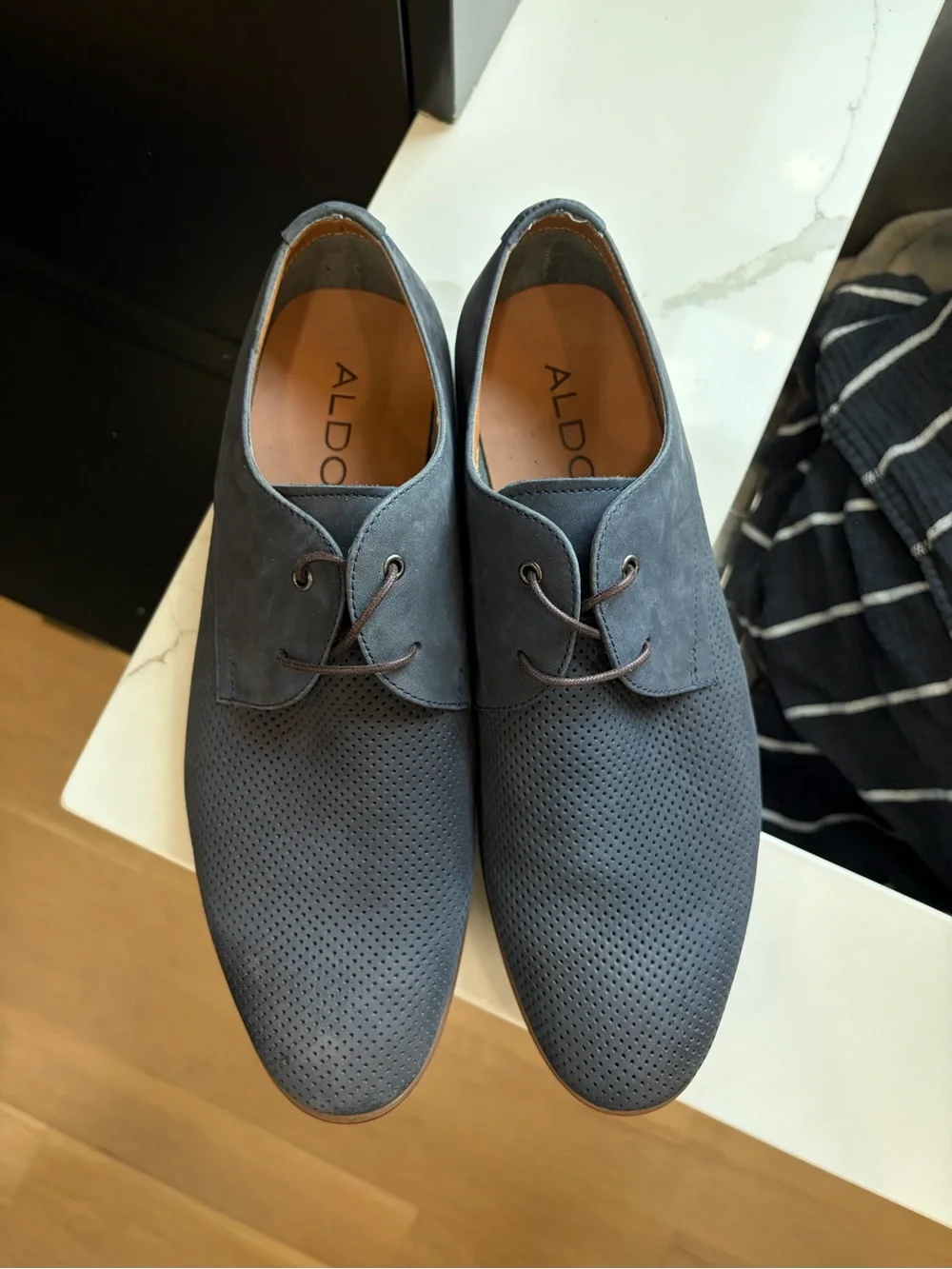 ALDO Men's Navy Blue Suede Dress shoes